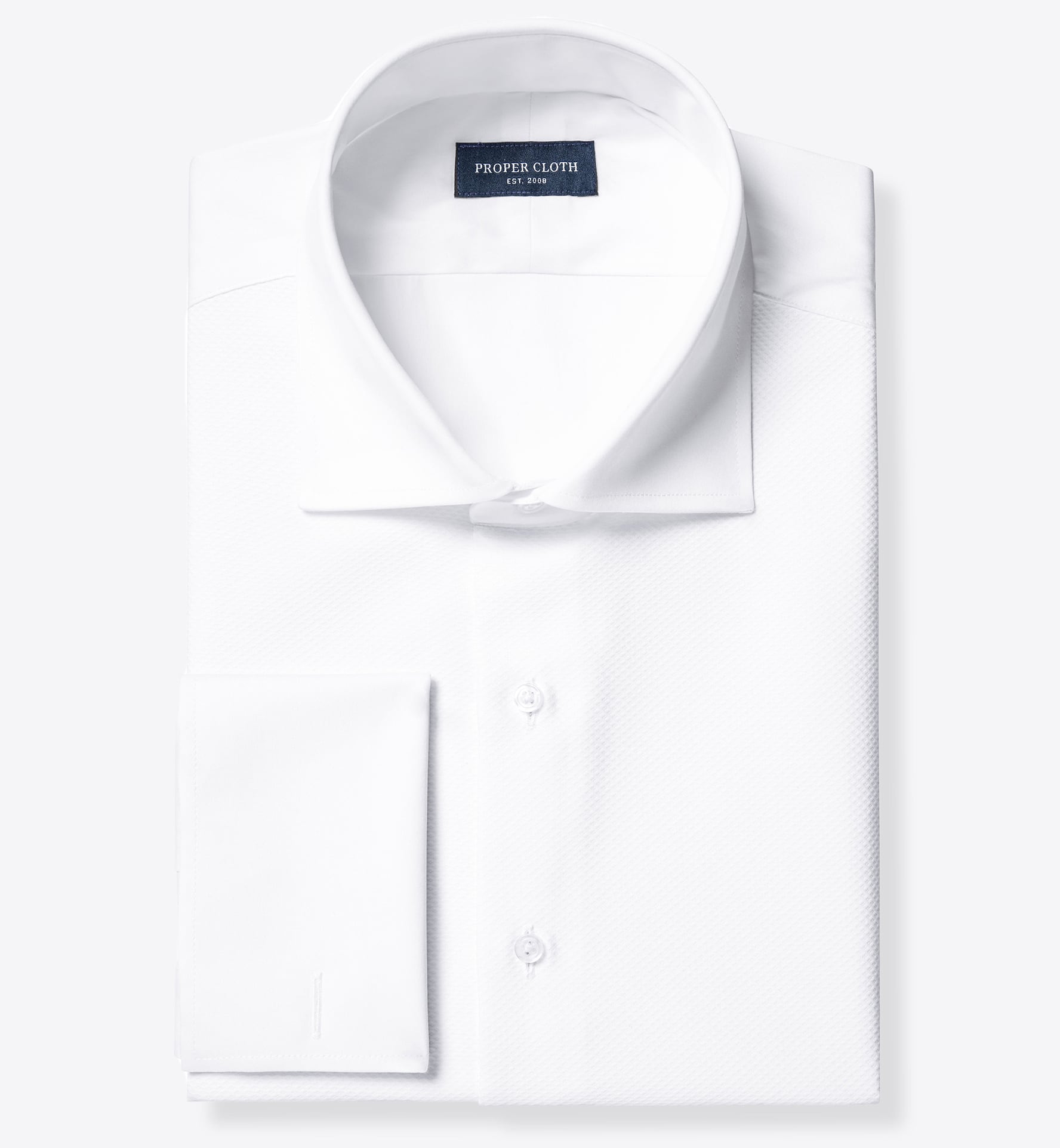 Proper Cloth Men's White Stretch Broadcloth French Cuff Shirt - White, Size: 21, Big, Tall, Cotton Proper Cloth Men's White Stretch Broadcloth French Cuff Shirt - White, Size: 21, Big, Tall, Cotton