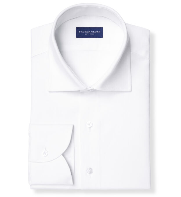 Portuguese White Cotton Linen Blend Shirt by Proper Cloth