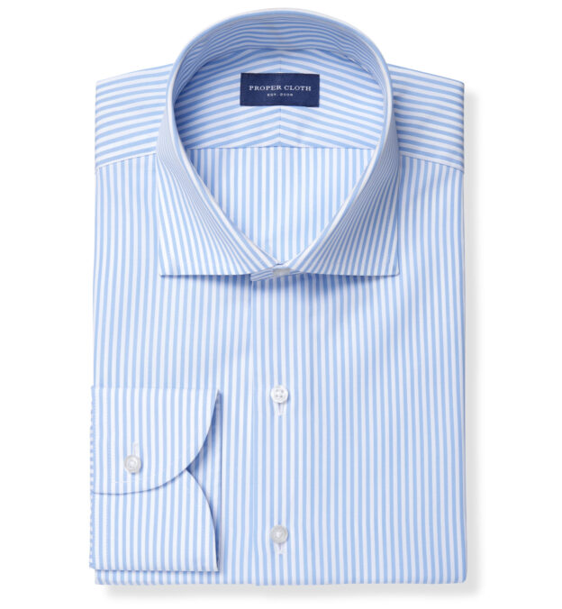 Stanton 120s Light Blue Bengal Stripe Custom Dress Shirt Shirt by ...