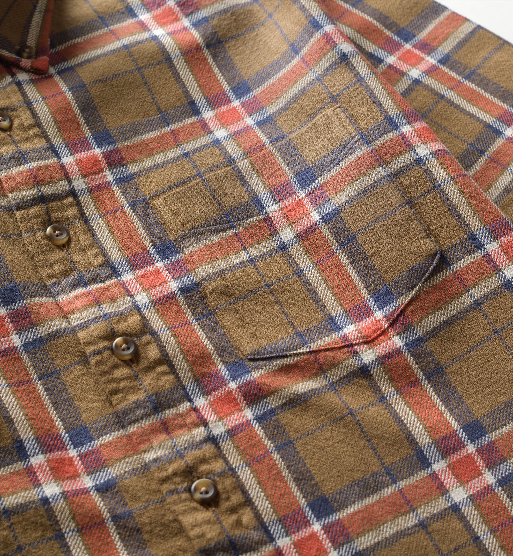 Japanese Washed Brown and Navy Country Plaid by Proper Cloth