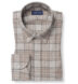 Canclini Light Grey and Beige Plaid Beacon Flannel Shirt Thumbnail 1