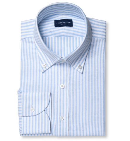 $99 Men's Proper Cloth Dress Shirt Cotton Blue 