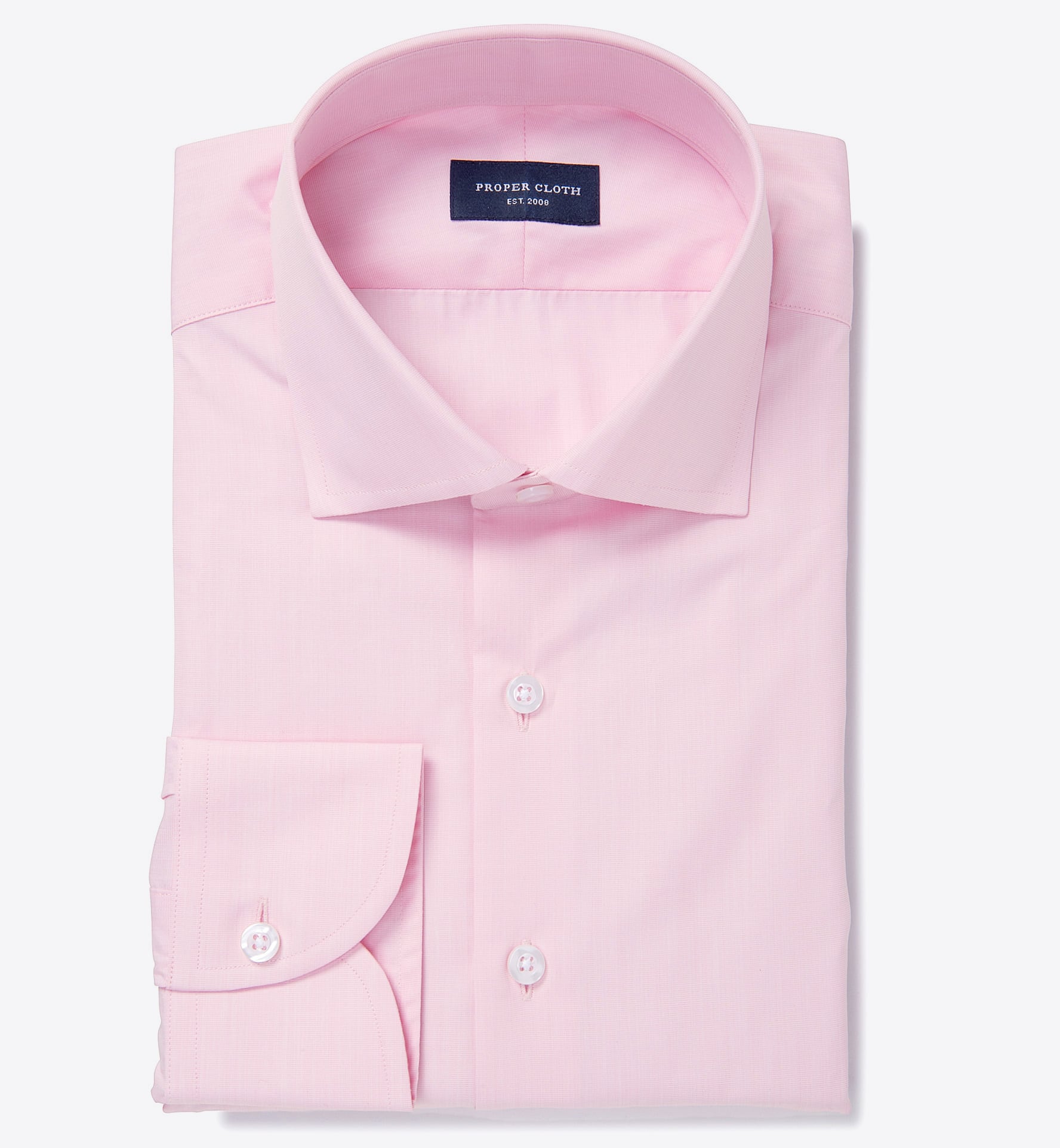 Stanton 120s Pink End-on-End Fitted Dress Shirt by Proper Cloth