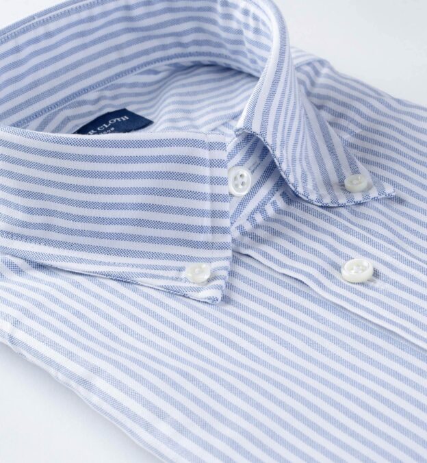 Blue University Stripe Heavy Oxford Cloth by Proper Cloth