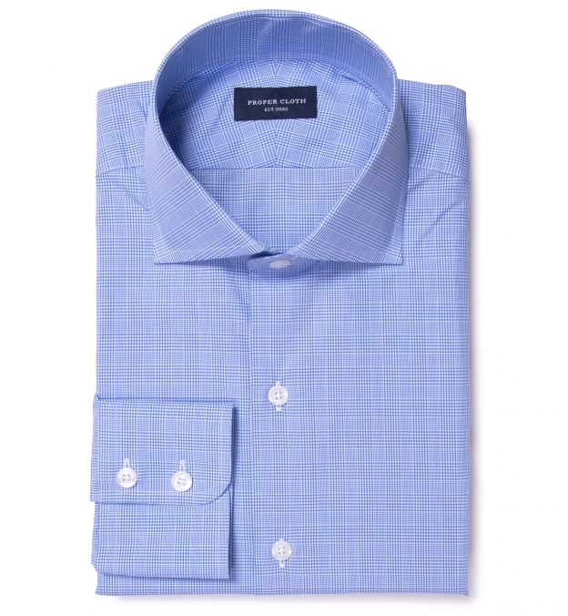 Carmine Light Blue Glen Plaid Men's Dress Shirt Shirt by Proper Cloth