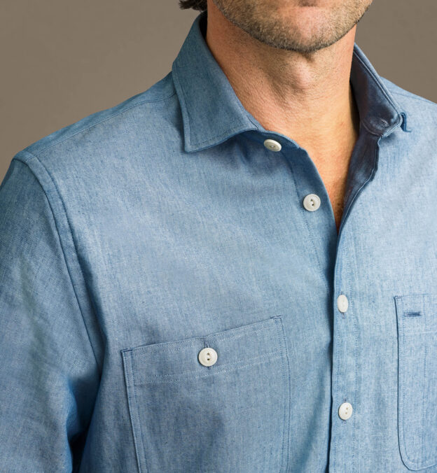 Blue Indigo Chambray Shirt by Proper Cloth