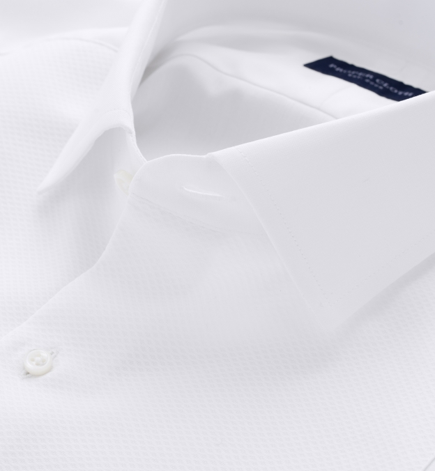 Weston White Pinpoint Fitted Shirt by 