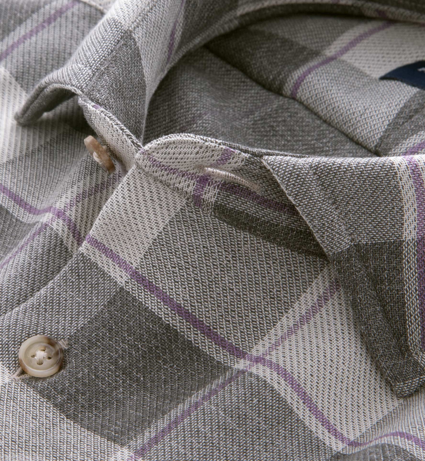 Canclini Fatigue and Violet Textured Plaid Fitted Dress Shirt by Proper ...