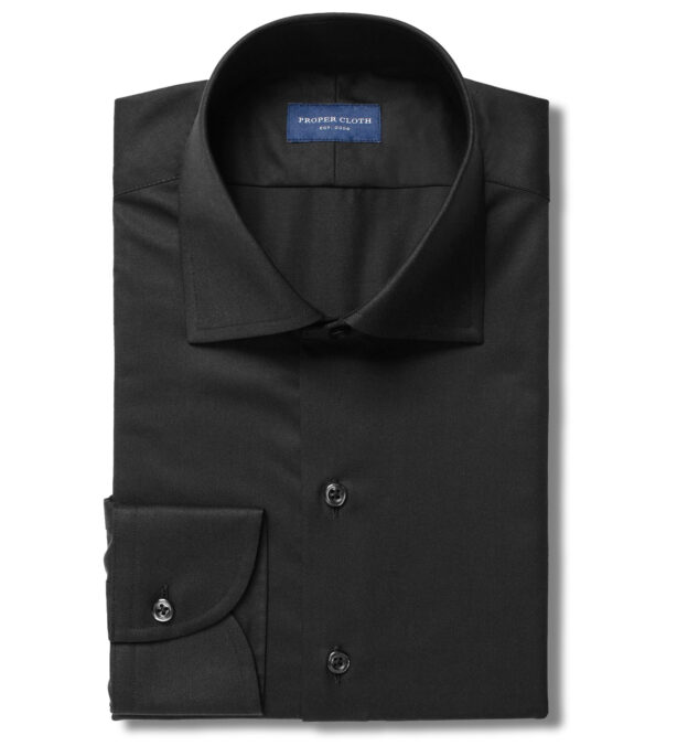 Greenwich Black Twill Fitted Shirt Shirt by Proper Cloth
