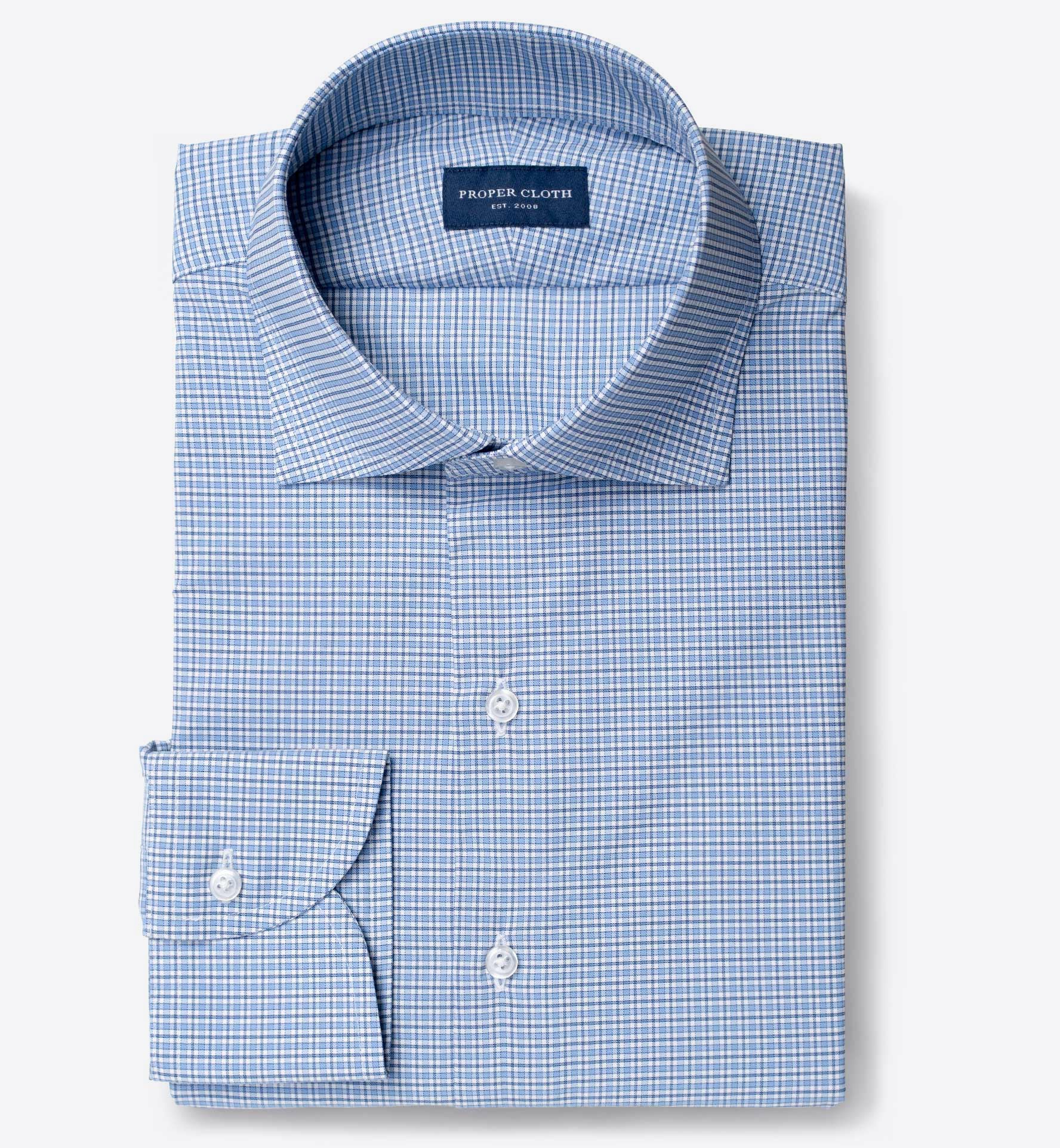 Blue Stripe 4 Way Stretch Performance Blend Shirt by Proper Cloth