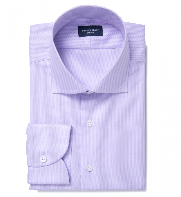 Thomas Mason Lavender Wrinkle-Resistant Houndstooth Men's Dress Shirt ...