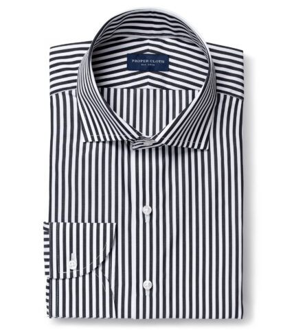 Thomas Mason Sky Wide Stripe Premium Oxford Cloth Shirt by Proper