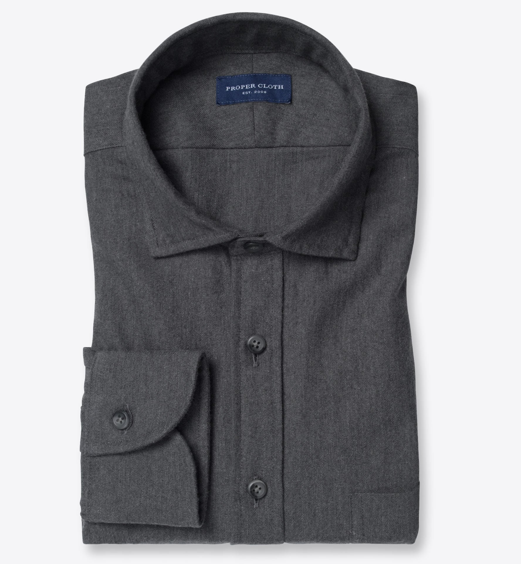 Ludlow Slate Melange Brushed Twill Shirt