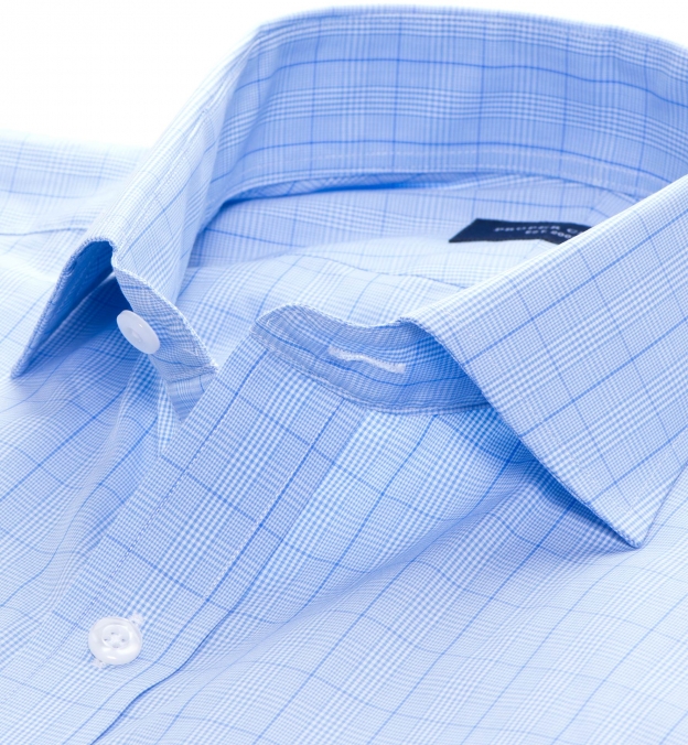 Carmine Light Blue Prince of Wales Check Custom Dress Shirt by Proper Cloth