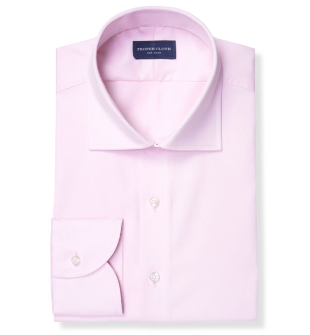 Hudson Wrinkle-Resistant Pink Twill Shirt by Proper Cloth