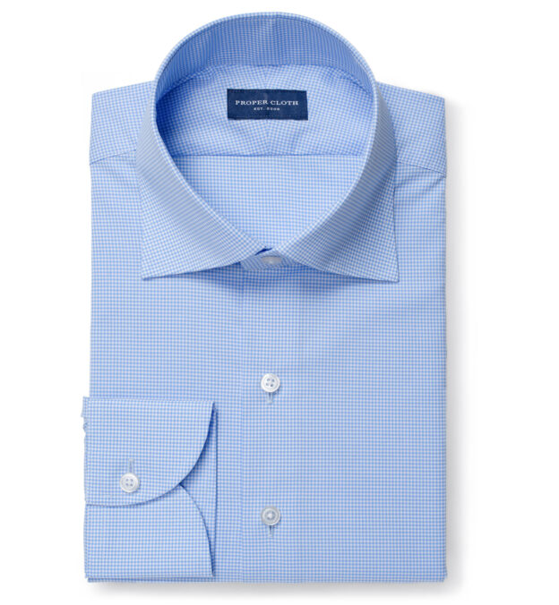 Waverly Light Blue 120s Micro Gingham 