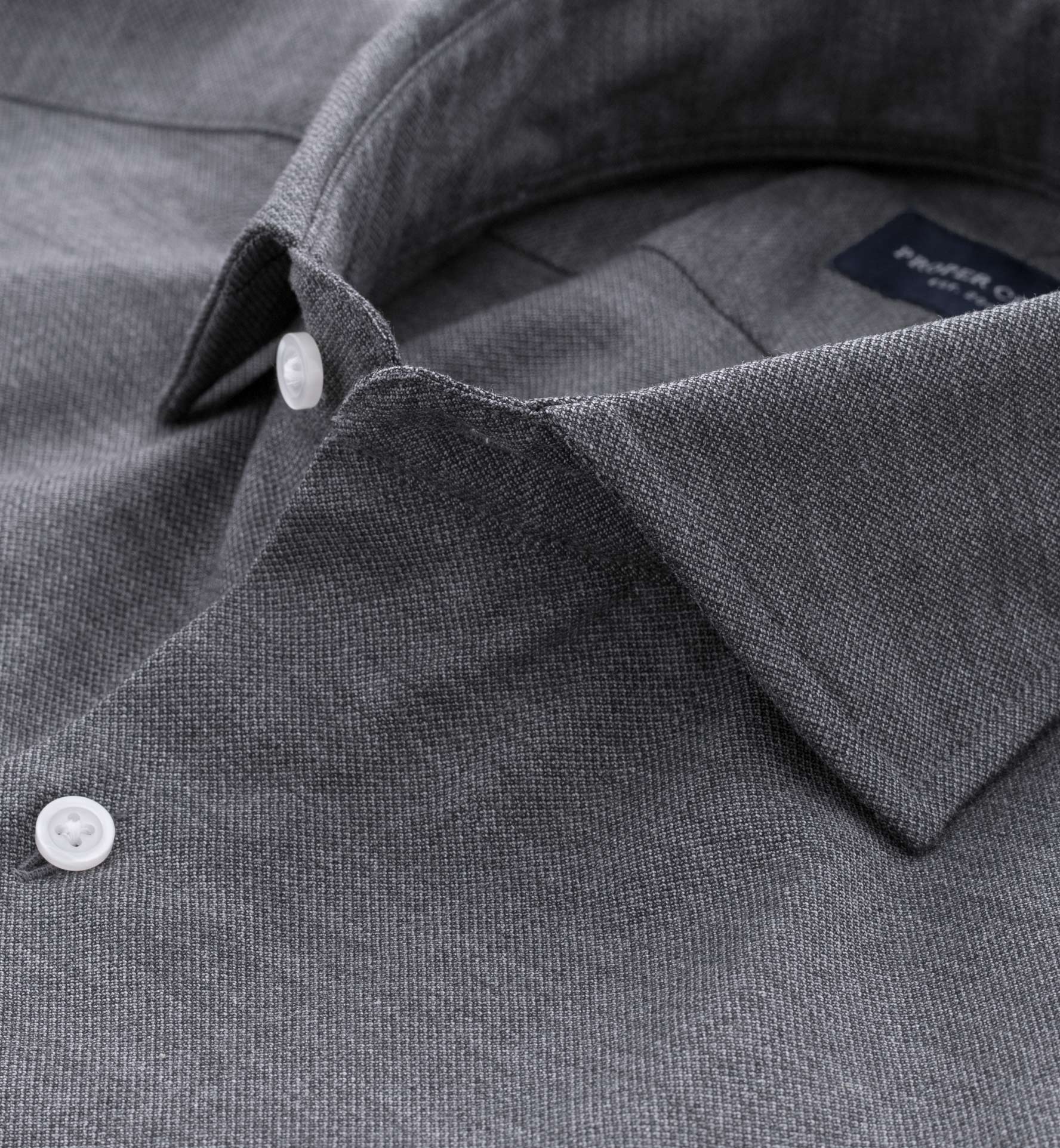 Charcoal Melange Pique Fitted Shirt by Proper Cloth