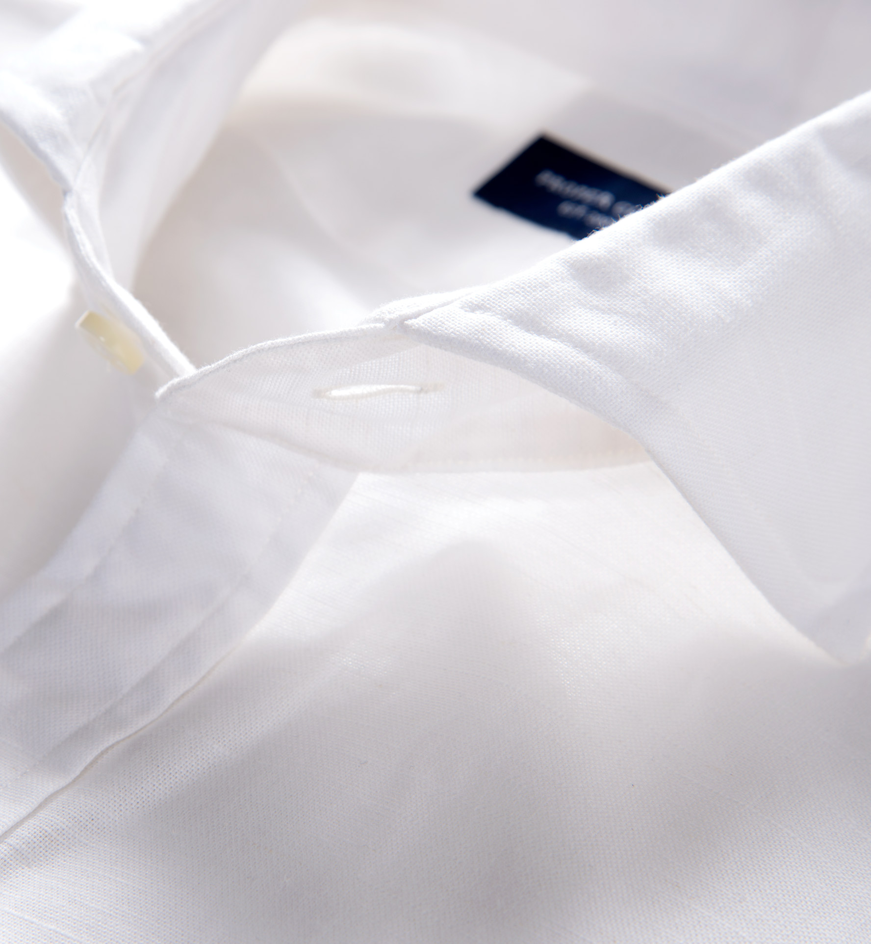 Natural White Cotton Linen Fitted Shirt by Proper Cloth