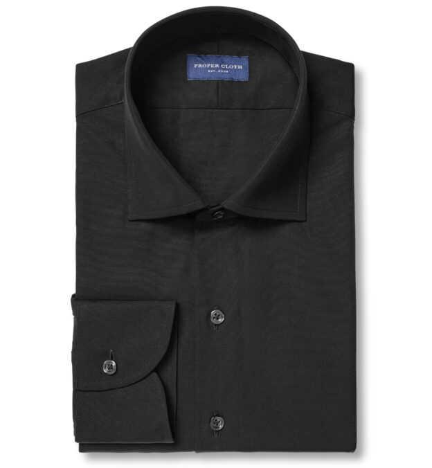 Miles 120s Black Broadcloth Tailor Made Shirt Shirt by Proper Cloth