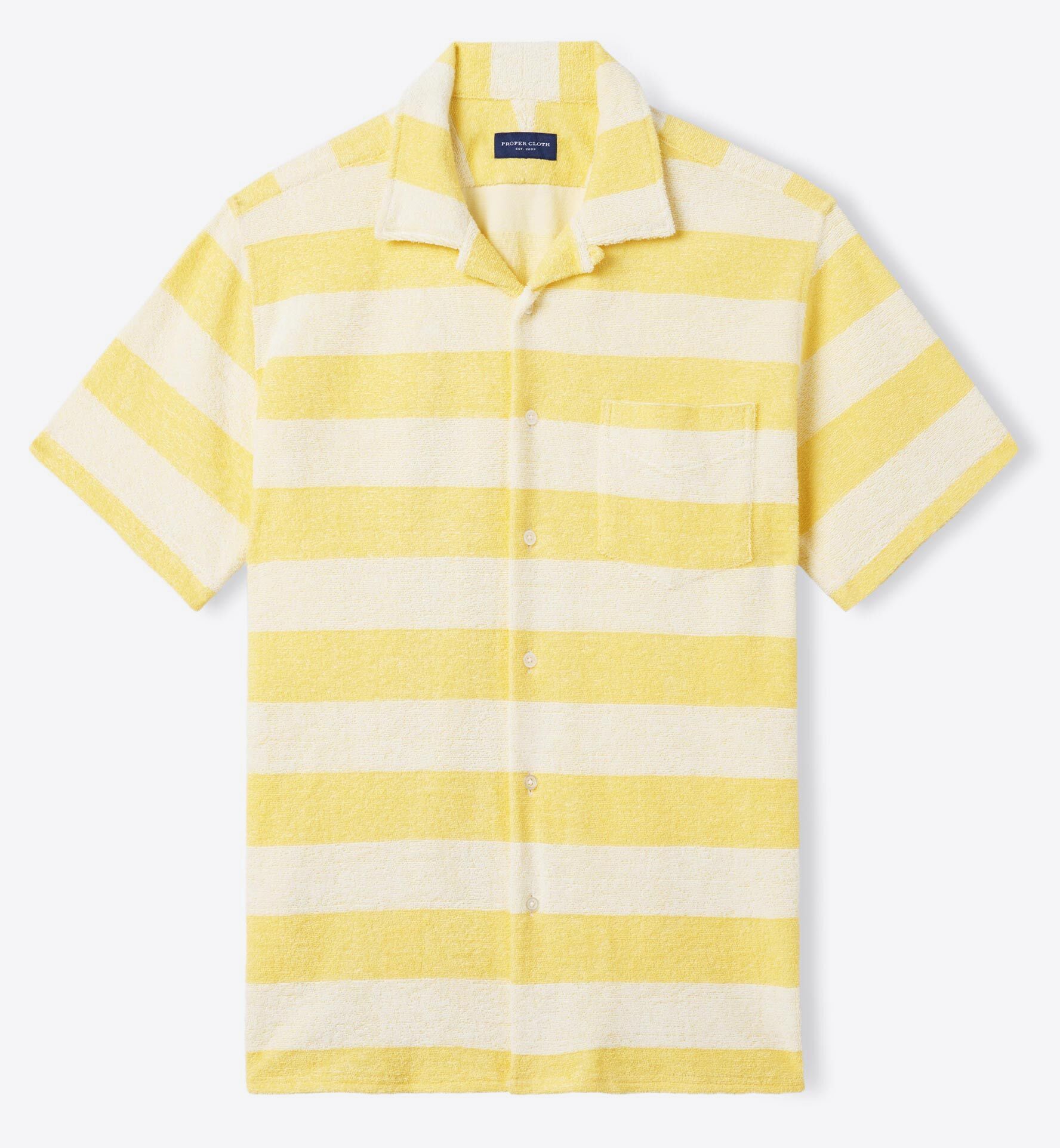 Canclini Striped Seersucker Camp Collar Shirt by Knot Standard