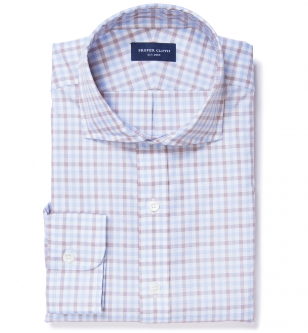 Thomas Mason Brown Multi Check Shirts by Proper Cloth