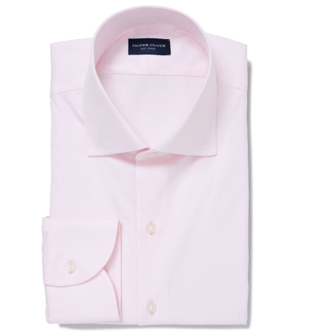 Thomas Mason Pink Pinpoint Fitted Dress Shirt by Proper Cloth