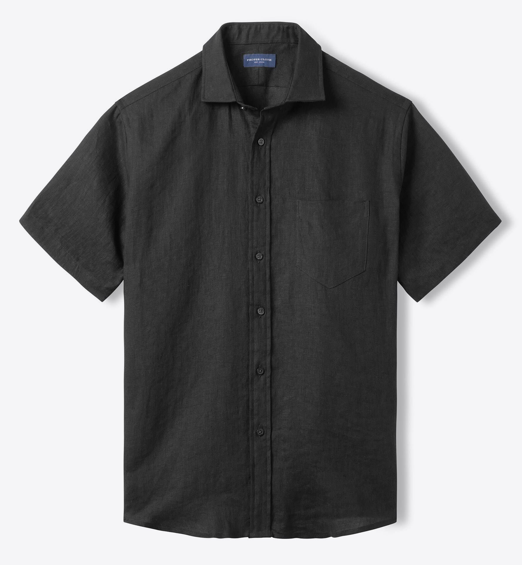 Baird McNutt Navy Irish Linen Short Sleeve Shirt