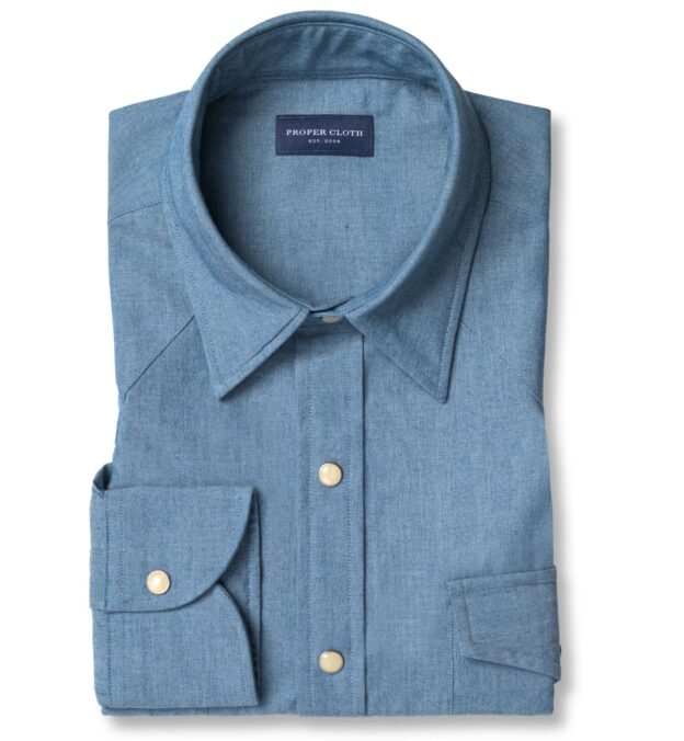 Blue Indigo Chambray Shirts by Proper Cloth