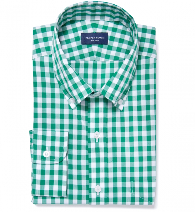 Green Large Gingham Shirts by Proper Cloth