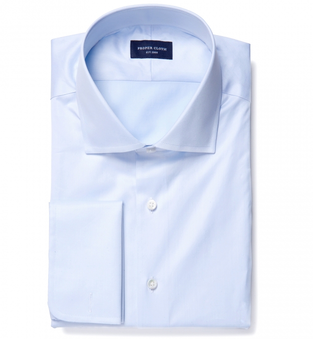 Thomas Mason Goldline Light Blue Fine Twill Tailor Made Shirt Shirt by ...
