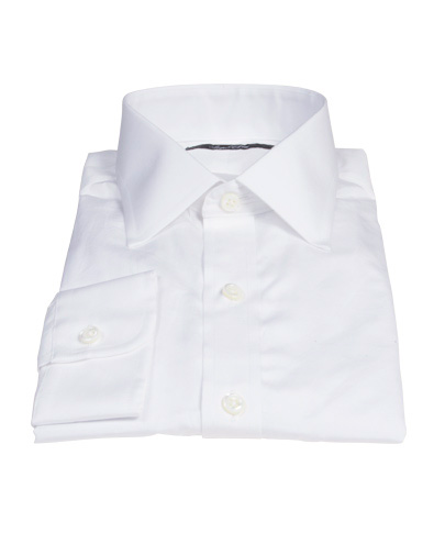 Canclini White Broadcloth Fitted Shirt 