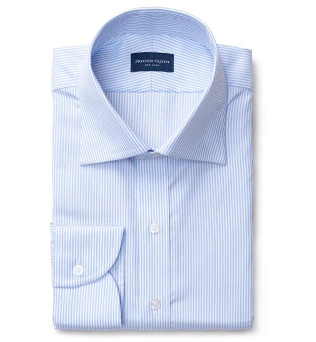 Mayfair Wrinkle-Resistant Light Blue Stripe Custom Made Shirt Shirt by ...