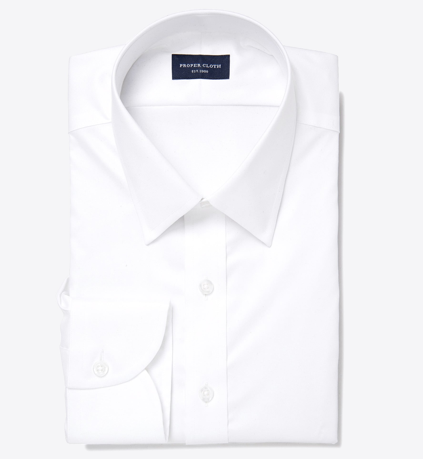 Crosby White Wrinkle-Resistant Twill Custom Dress Shirt by Proper Cloth
