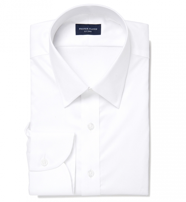 Crosby White Wrinkle-Resistant Twill Custom Dress Shirt by Proper Cloth