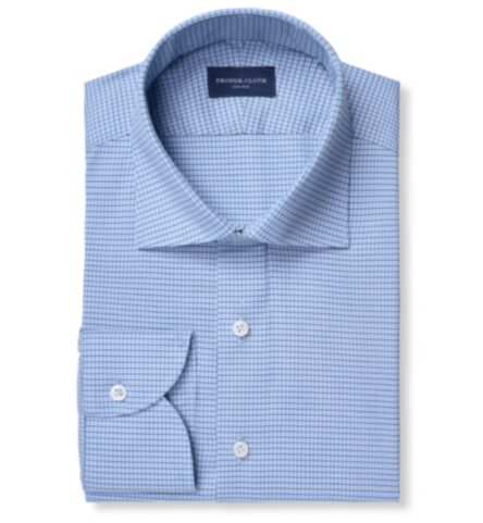 Suggested Item: Non-Iron Stretch Blue Houndstooth Check