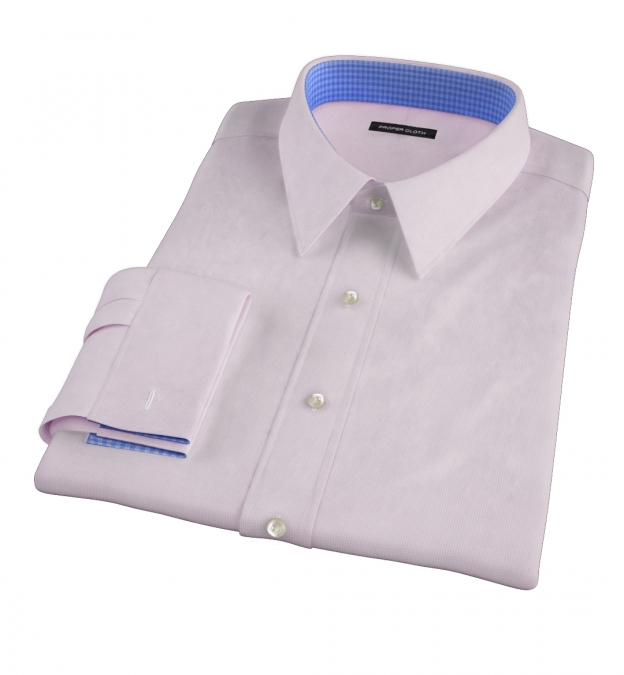 Thomas Mason 120s Pink Mini Grid Mens Dress Shirt Shirt By Proper Cloth