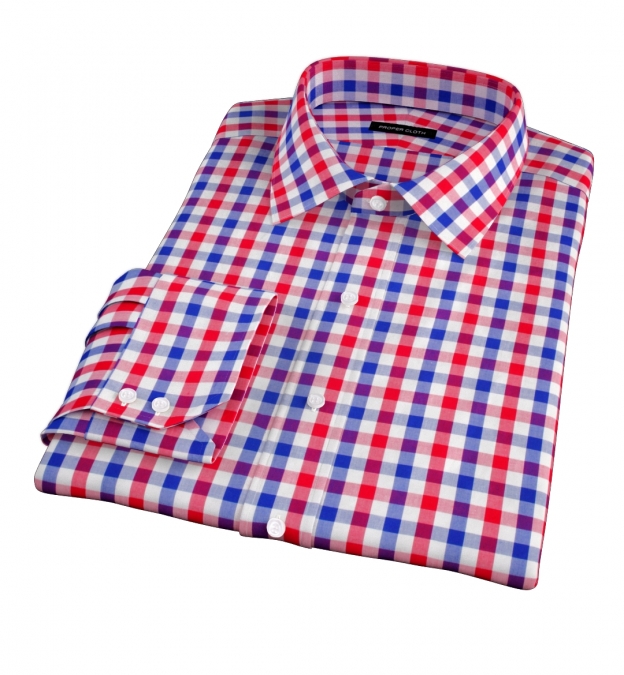 red blue gingham shirt