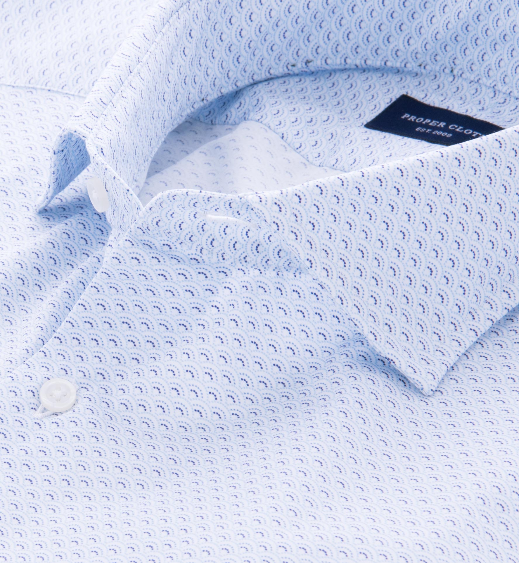 Bari Blue Fan Print Custom Dress Shirt by Proper Cloth