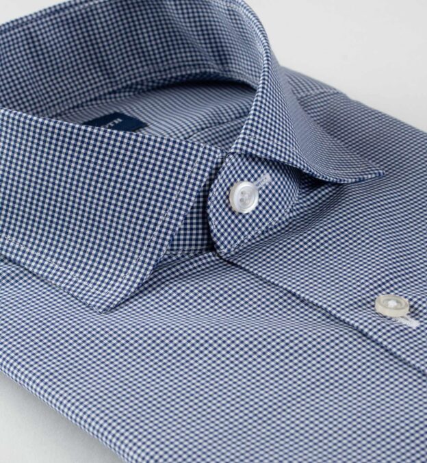 Waverly Navy 120s Micro Gingham by Proper Cloth