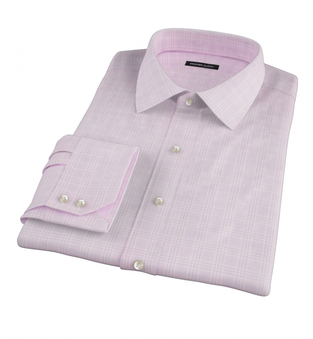 Carmine Pink Prince of Wales Check Shirts by Proper Cloth