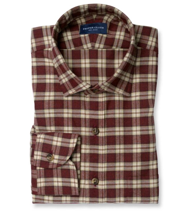 Portuguese Burgundy Small Plaid Flannel 