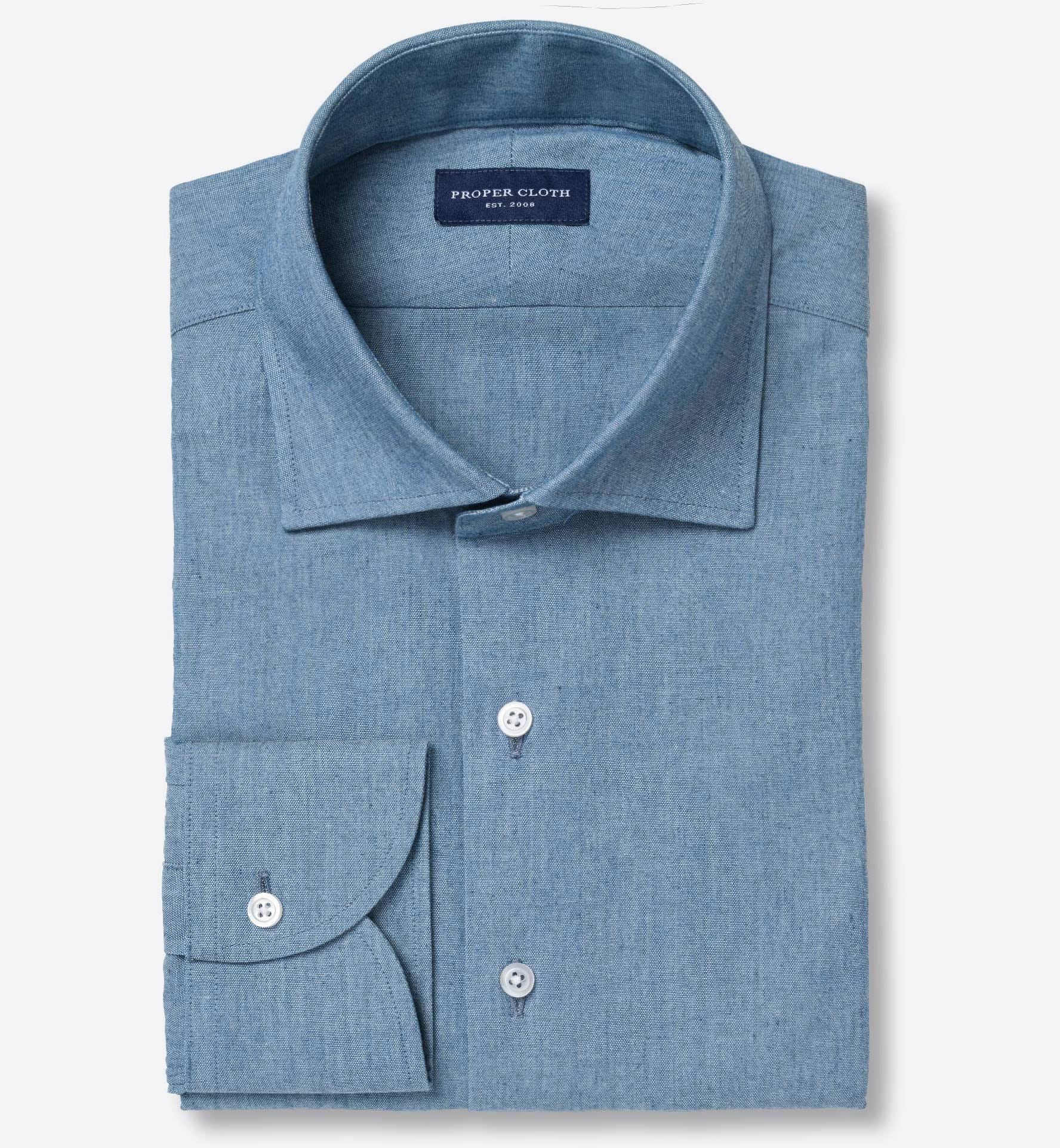 Blue Indigo Chambray Shirt by Proper Cloth