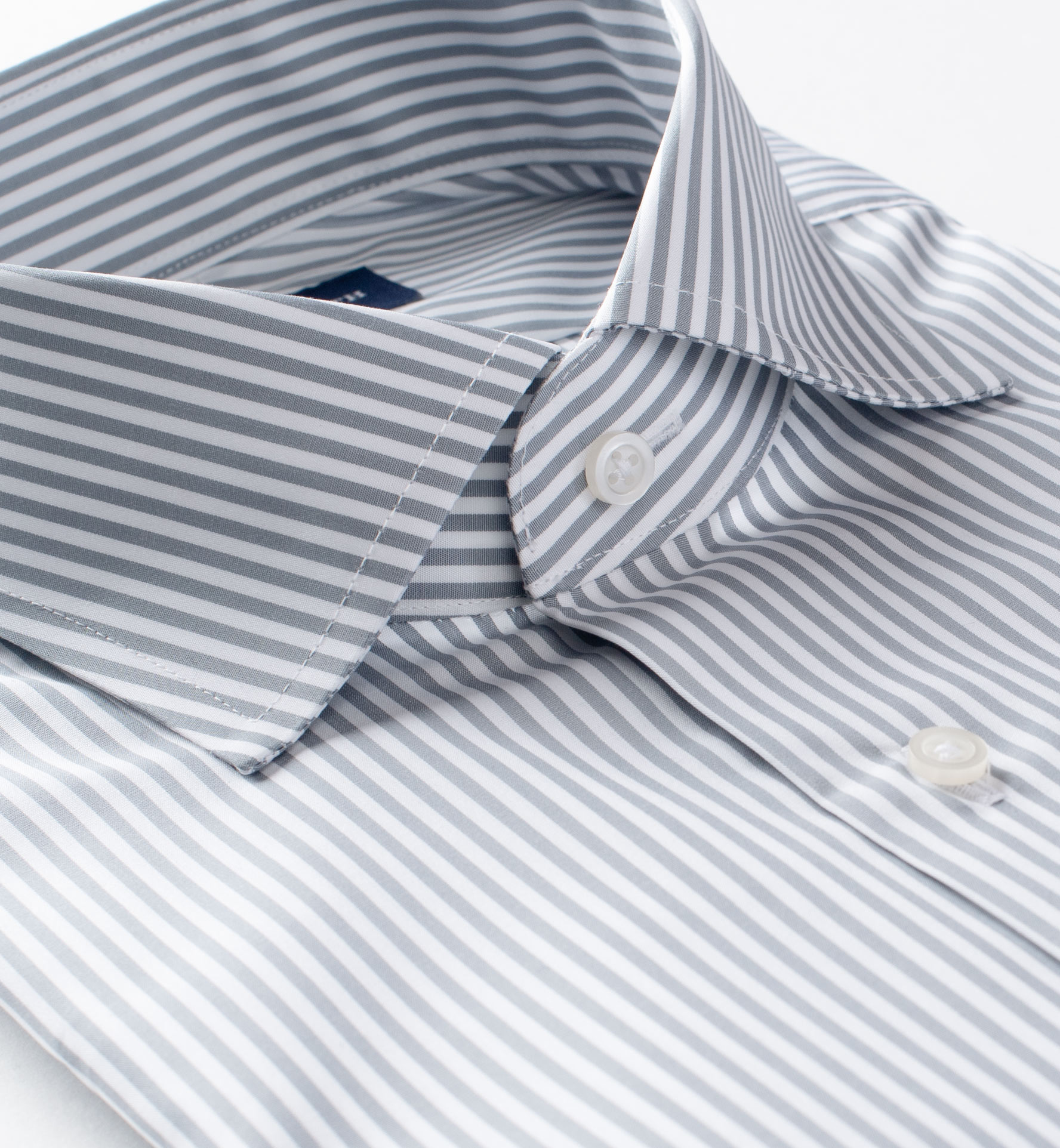 Stanton 120s Grey Bengal Stripe Fitted Dress Shirt by Proper Cloth
