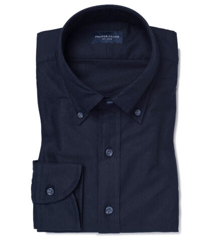 Midnight Navy Heavy Oxford Tailor Made Shirt by Proper Cloth