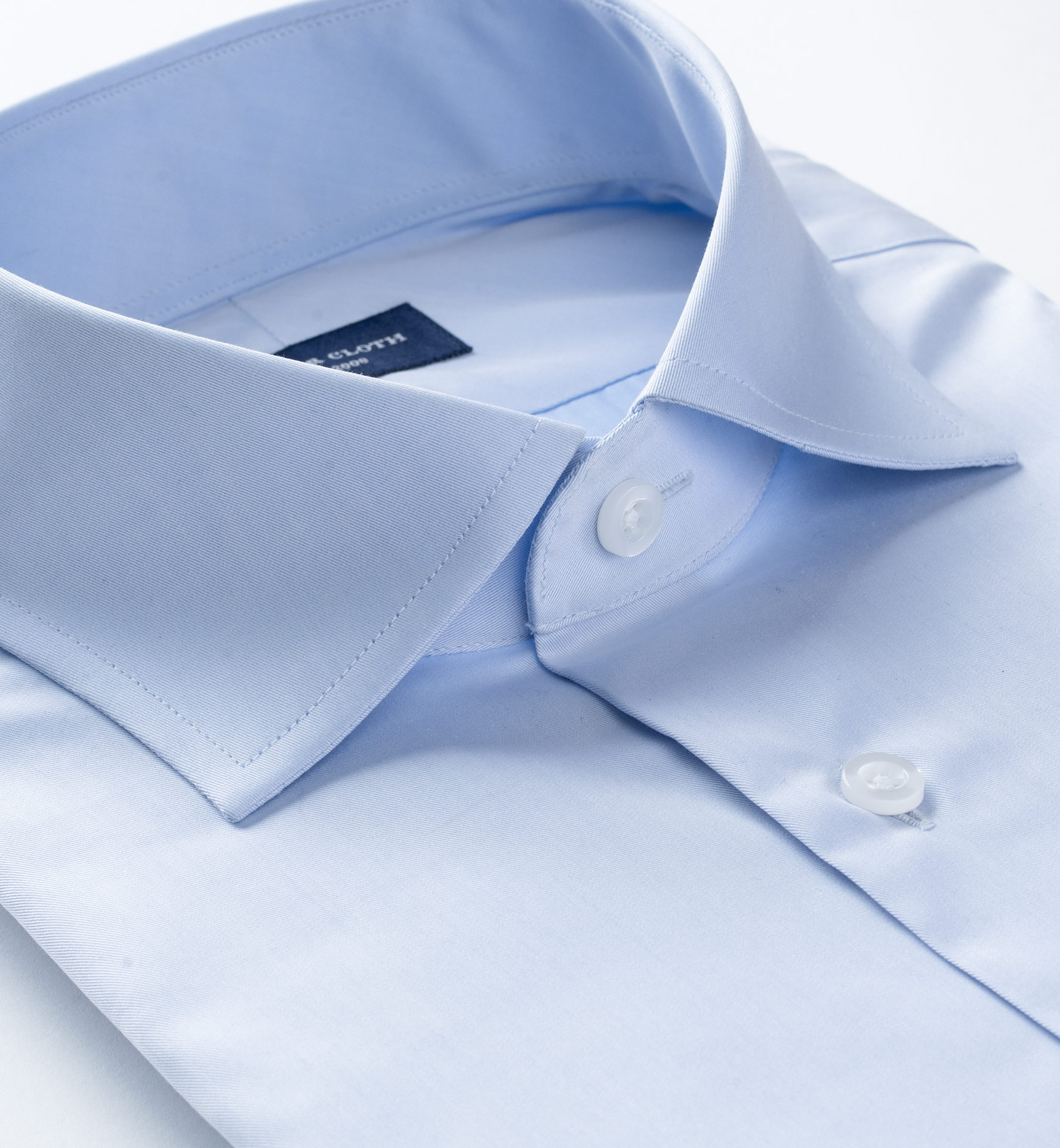 Thomas Mason Goldline WR Light Blue Twill Men's Dress Shirt by Proper Cloth
