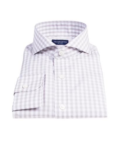 Pale Gray Gingham Shirts by Proper Cloth