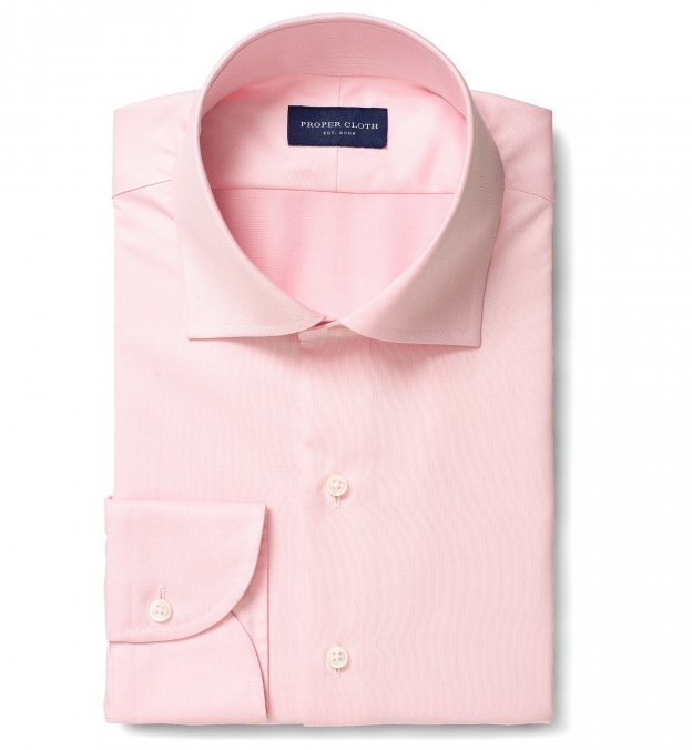 Greenwich Pink Twill Fitted Dress Shirt Shirt by Proper Cloth