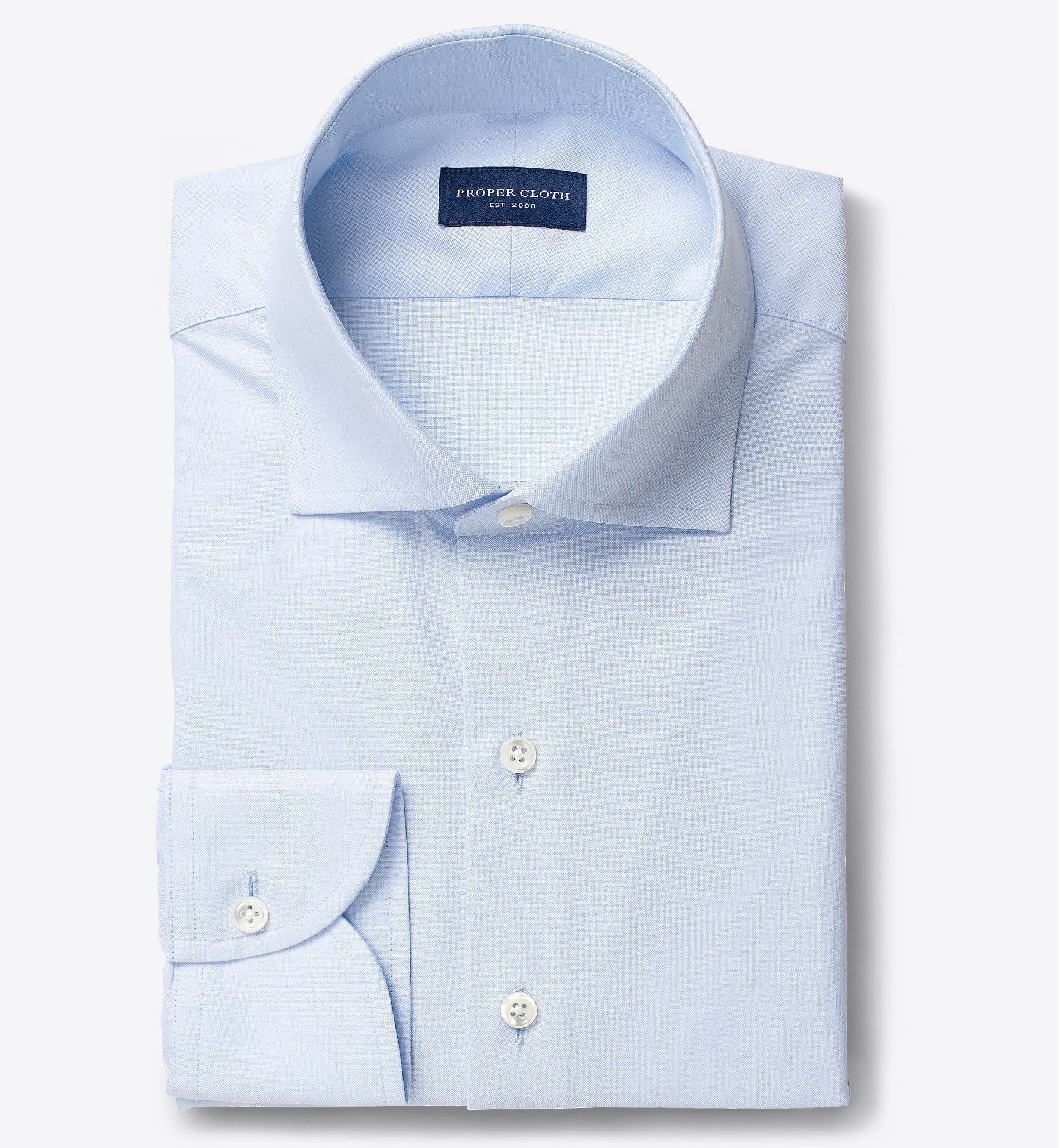 Thomas Mason Goldline Blue 3-Ply Oxford Custom Dress Shirt Shirt