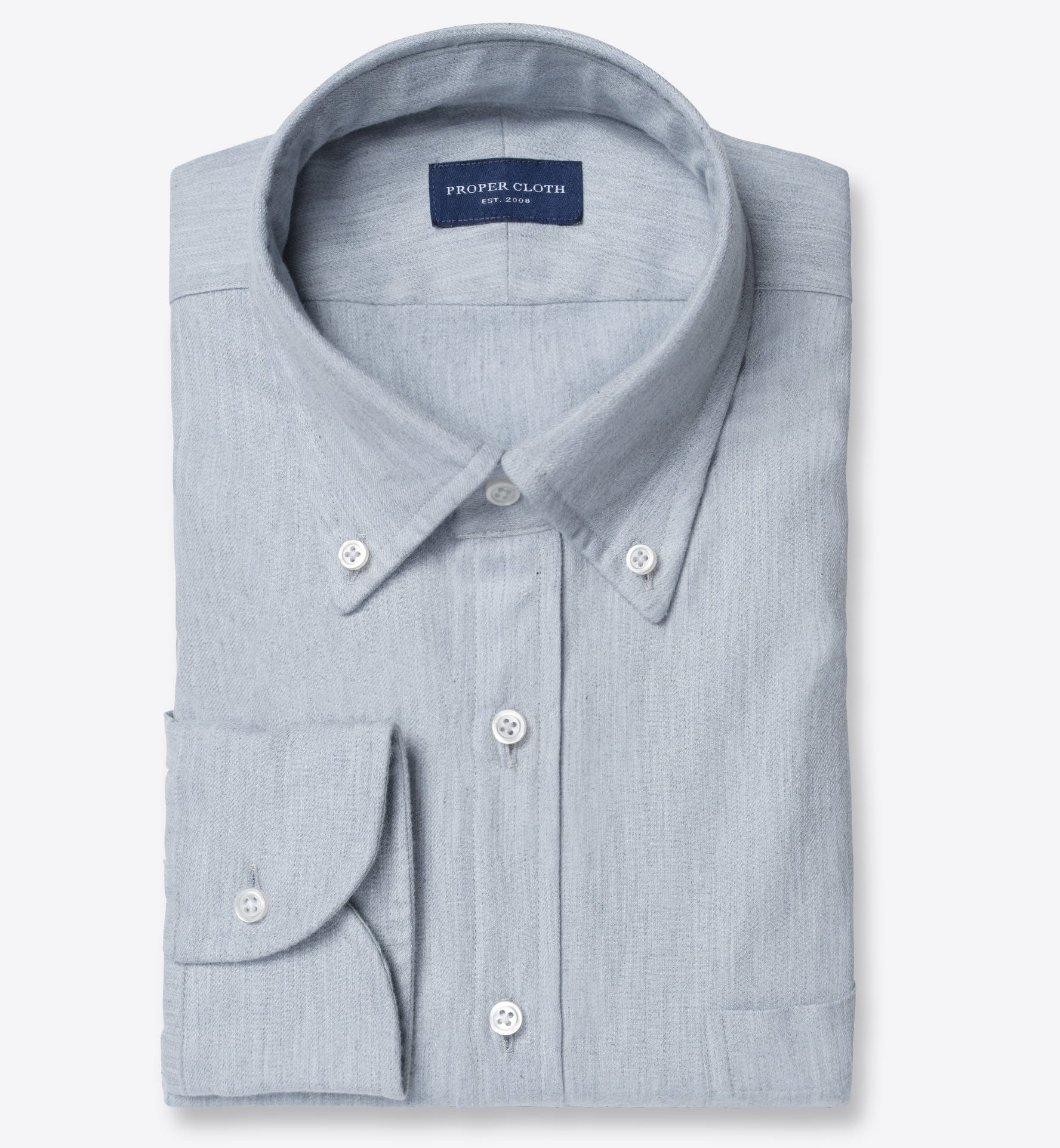 Ludlow Light Blue Melange Brushed Twill Shirt