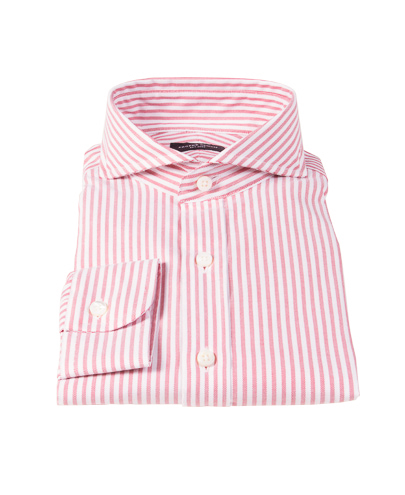 Thomas Mason Red Stripe Oxford Custom Made Shirt 